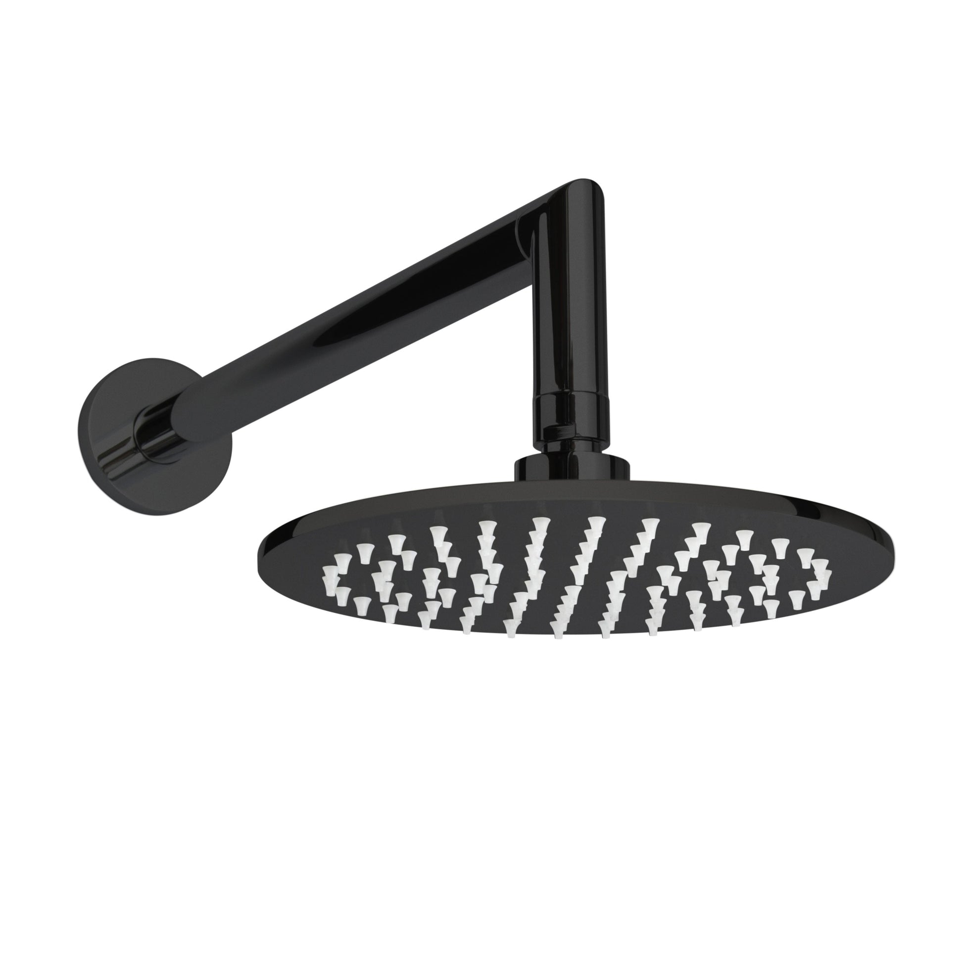 ThermaSol 200mm DIA. x 8.5mm, 304SS Shower Head 1/2" Inlet Round in Matte Black Finish Matte Black / Round ThermaSol 15-1007-mb.jpg