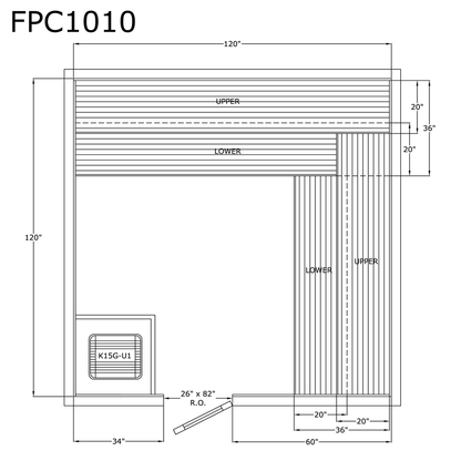 Finlandia Sauna 10' x 10' x 7' Pre-Cut Sauna Kit Standard Option / 7 Foot Tall / No Backrest,Standard Option / 7 Foot Tall / Backrest + $429.00,Standard Option / 8 Foot Tall + $567.60 / No Backrest,Standard Option / 8 Foot Tall + $567.60 / Backrest + $429