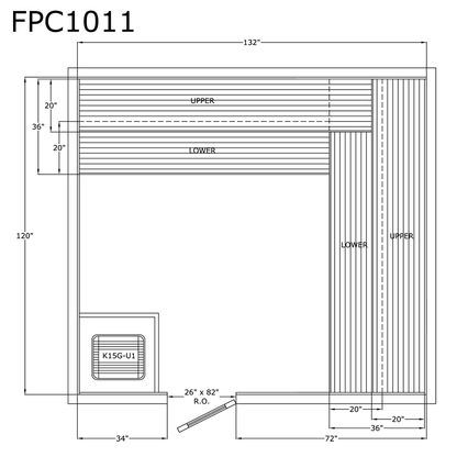 Finlandia Sauna 10' x 11' x 7' Pre-Cut Sauna Kit Standard Option / 7 Foot Tall / No Backrest,Standard Option / 7 Foot Tall / Backrest + $471.90,Standard Option / 8 Foot Tall + $595.98 / No Backrest,Standard Option / 8 Foot Tall + $595.98 / Backrest + $471