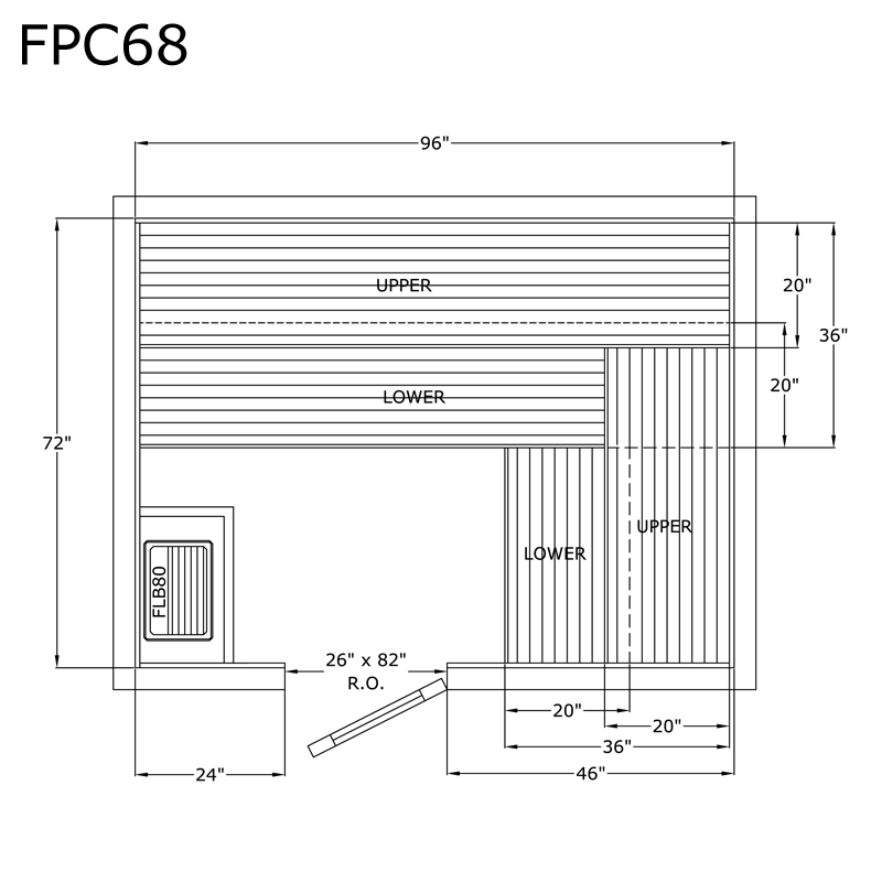 Finlandia Sauna 6' x 8' x 7' Pre-Cut Sauna Kit Standard Option / 7 Foot Tall / No Backrest,Standard Option / 7 Foot Tall / Backrest + $343.20,Standard Option / 8 Foot Tall - $397.32 / No Backrest,Standard Option / 8 Foot Tall - $397.32 / Backrest + $343.2