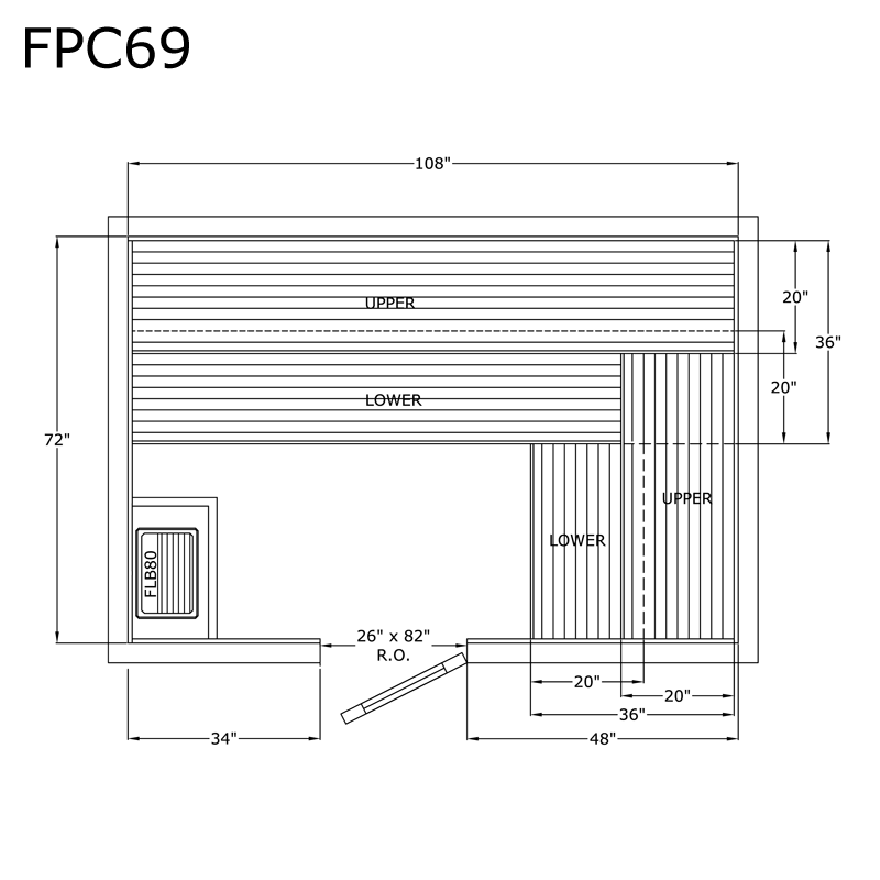 Finlandia Sauna 6' x 9' x 7' Pre-Cut Sauna Kit Standard Option / 7 Foot Tall / No Backrest,Standard Option / 7 Foot Tall / Backrest + $386.10,Standard Option / 8 Foot Tall + $425.70 / No Backrest,Standard Option / 8 Foot Tall + $425.70 / Backrest + $386.1