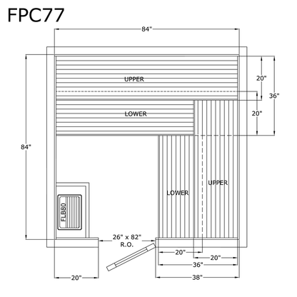 Finlandia Sauna 7' x 7' x 7' Pre-Cut Sauna Kit Standard Option / 7 Foot Tall / No Backrest,Standard Option / 7 Foot Tall / Backrest + $300.30,Standard Option / 8 Foot Tall + $397.32 / No Backrest,Standard Option / 8 Foot Tall + $397.32 / Backrest + $300.3