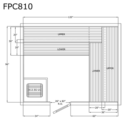 Finlandia Sauna 8' x 10' x 7' Pre-Cut Sauna Kit Standard Option / 7 Foot Tall / No Backrest,Standard Option / 7 Foot Tall / Backrest + $429.00,Standard Option / 8 Foot Tall + $510.84 / No Backrest,Standard Option / 8 Foot Tall + $510.84 / Backrest + $429.