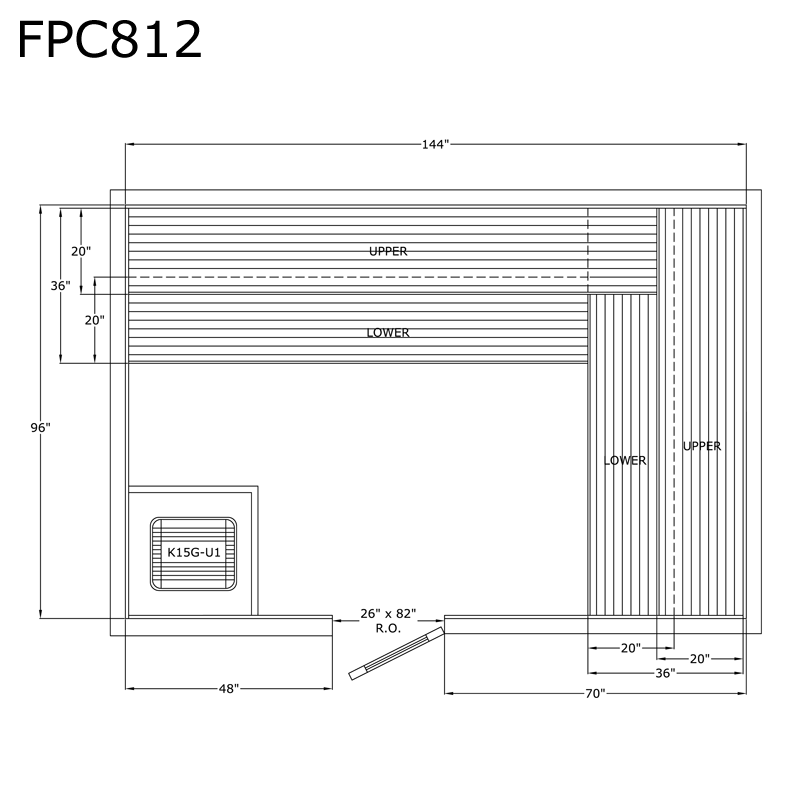 Finlandia Sauna 8' x 12' x 7' Pre-Cut Sauna Kit Standard Option / 7 Foot Tall / No Backrest,Standard Option / 7 Foot Tall / Backrest + $514.80,Standard Option / 8 Foot Tall + $567.60 / No Backrest,Standard Option / 8 Foot Tall + $567.60 / Backrest + $514.