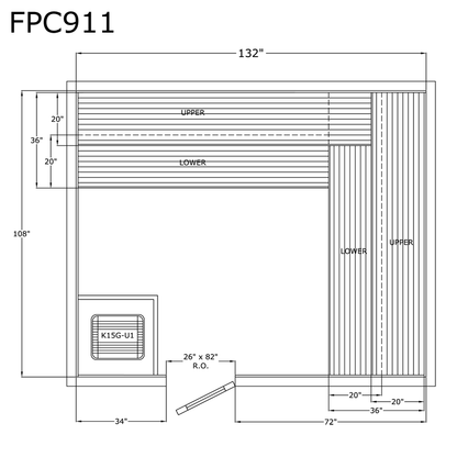 Finlandia Sauna 9' x 11' x 7' Pre-Cut Sauna Kit Standard Option / 7 Foot Tall / No Backrest,Standard Option / 7 Foot Tall / Backrest + $471.90,Standard Option / 8 Foot Tall + $567.60 / No Backrest,Standard Option / 8 Foot Tall + $567.60 / Backrest + $471.