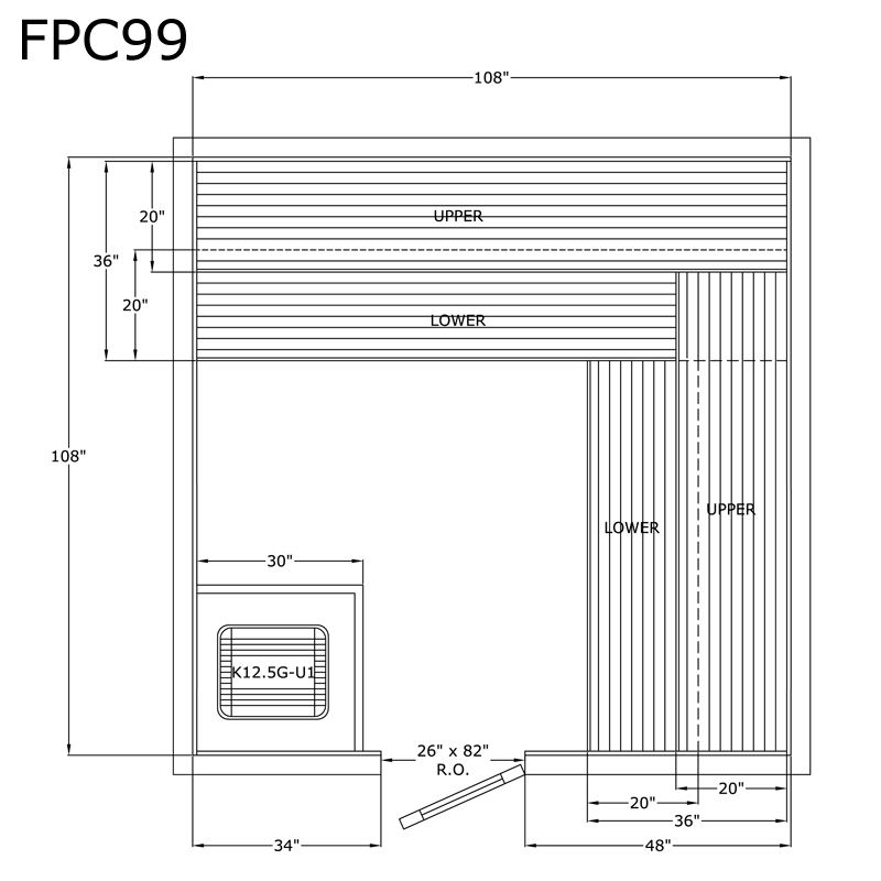 Finlandia Sauna 9' x 9' x 7' Pre-Cut Sauna Kit Standard Option / 7 Foot Tall / No Backrest,Standard Option / 7 Foot Tall / Backrest + $386.10,Standard Option / 8 Foot Tall + $510.84 / No Backrest,Standard Option / 8 Foot Tall + $510.84 / Backrest + $386.1