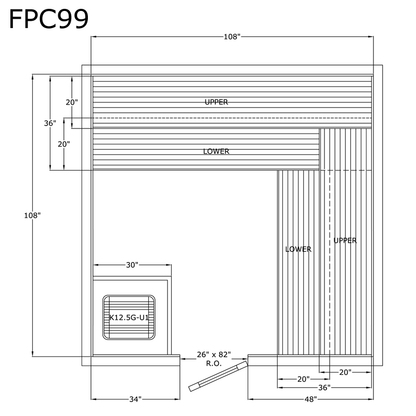 Finlandia Sauna 9' x 9' x 7' Pre-Cut Sauna Kit Standard Option / 7 Foot Tall / No Backrest,Standard Option / 7 Foot Tall / Backrest + $386.10,Standard Option / 8 Foot Tall + $510.84 / No Backrest,Standard Option / 8 Foot Tall + $510.84 / Backrest + $386.1