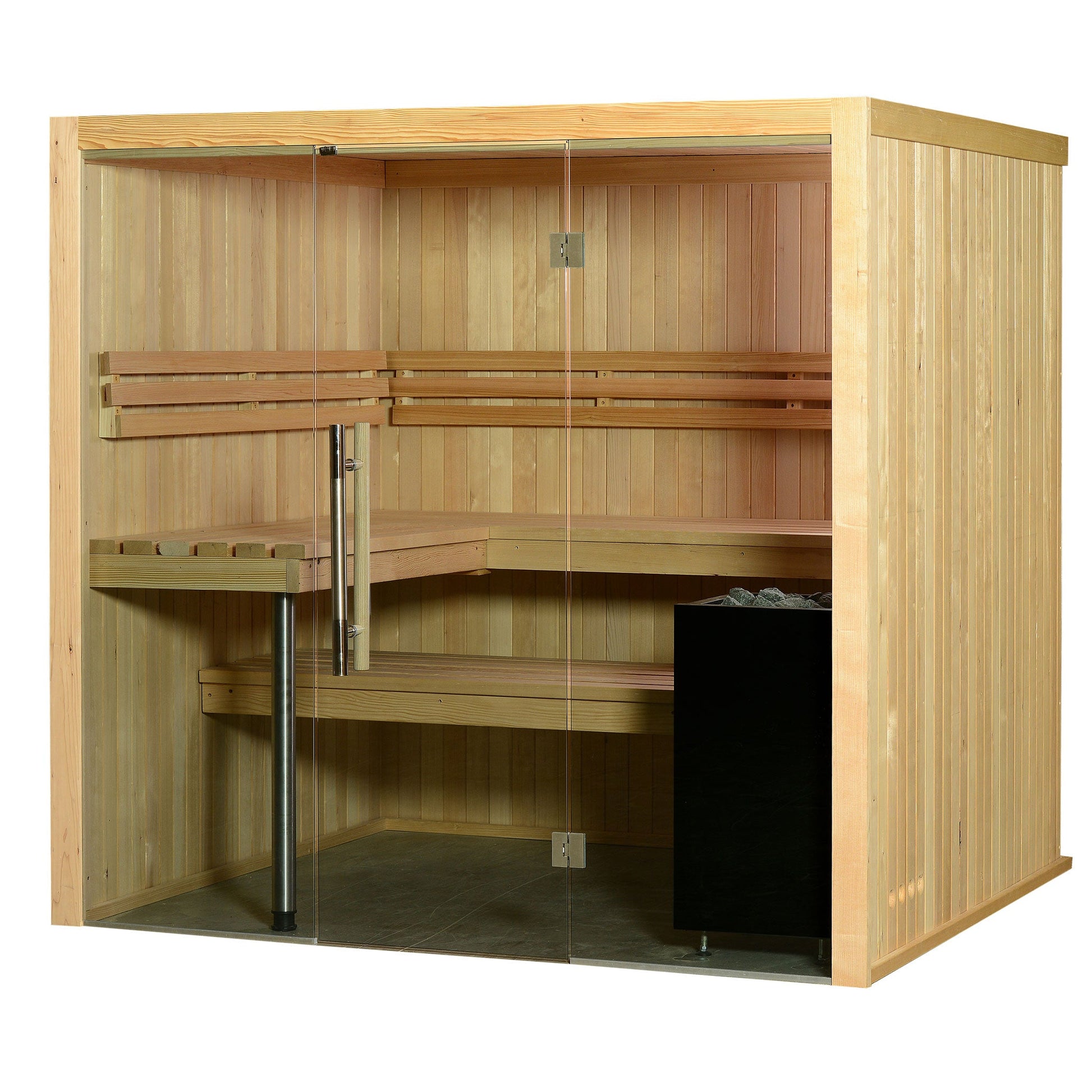 Almost Heaven Titan 6 Person Indoor Sauna Fir,Rustic Cedar Almost Heaven Sauna Titan_Vision6PNaturalB.jpg