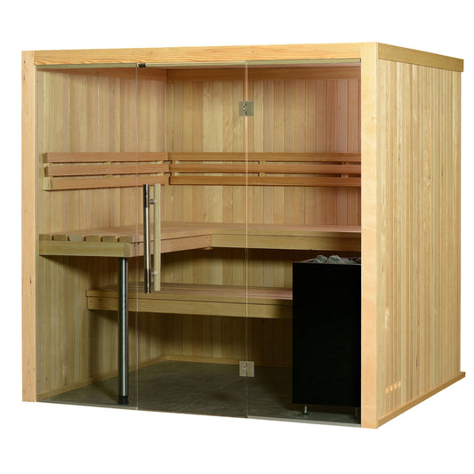 Almost Heaven Titan 6 Person Indoor Sauna Fir,Rustic Cedar Almost Heaven Sauna Titan_Vision6PNaturalB.jpg