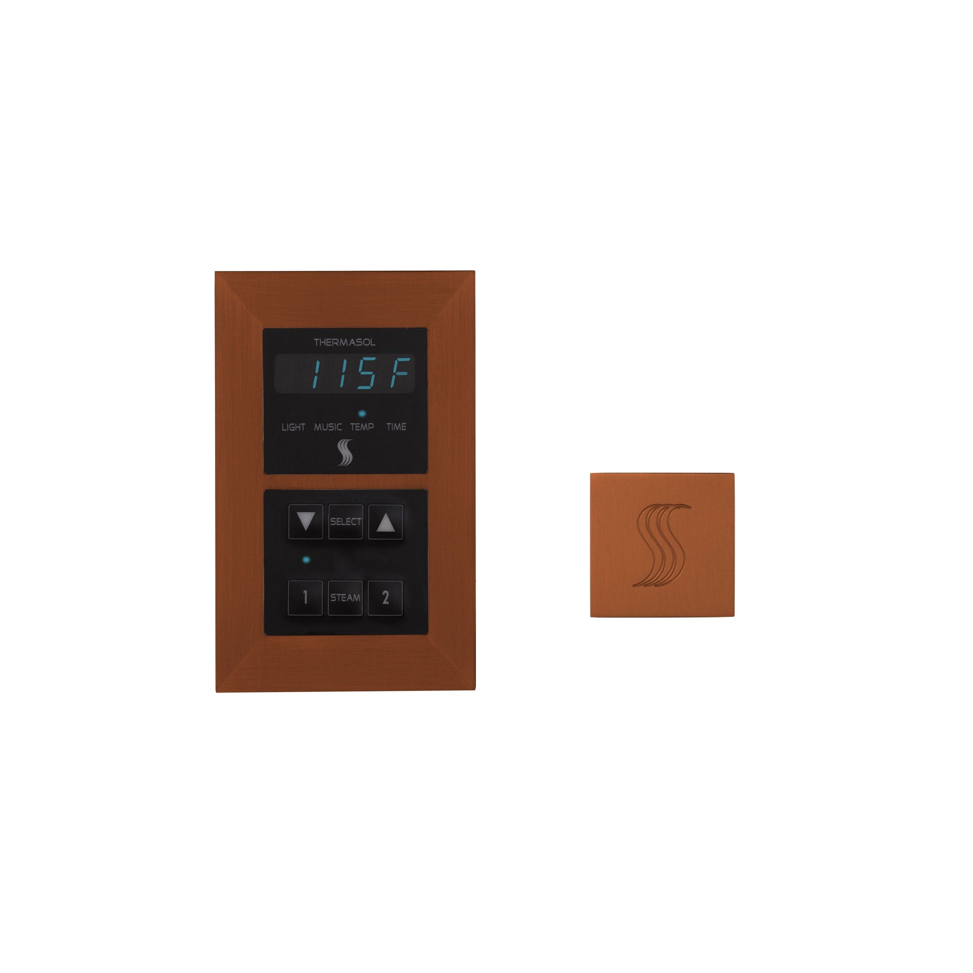 ThermaSol Signature Series Control and Steam Head Kit Square in Antique Copper Finish Antique Copper / Square ThermaSol semr-svsq-acop.jpg