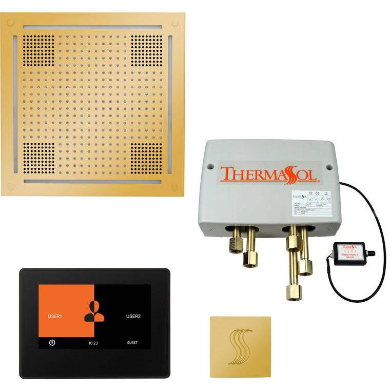 ThermaSol Total Wellness Hydrovive Package with 7" ThermaTouch and Square in Polished Gold Finish Polished Gold / Square / 7" ThermaSol twph7s-pg.jpg