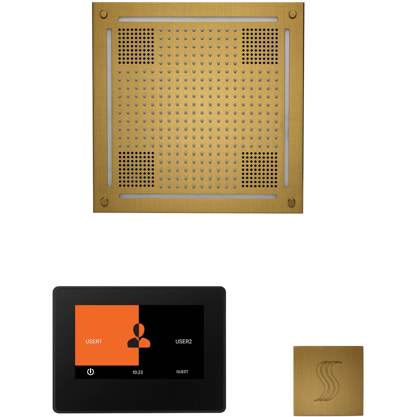 ThermaSol wellness Hydrovive Steam Package with 7" ThermaTouch Square in Antique Brass Finish Antique Brass / Square / 7" ThermaSol whstp7s-ab_bc7df486-b135-4c5f-beed-e5916f8fea92.jpg