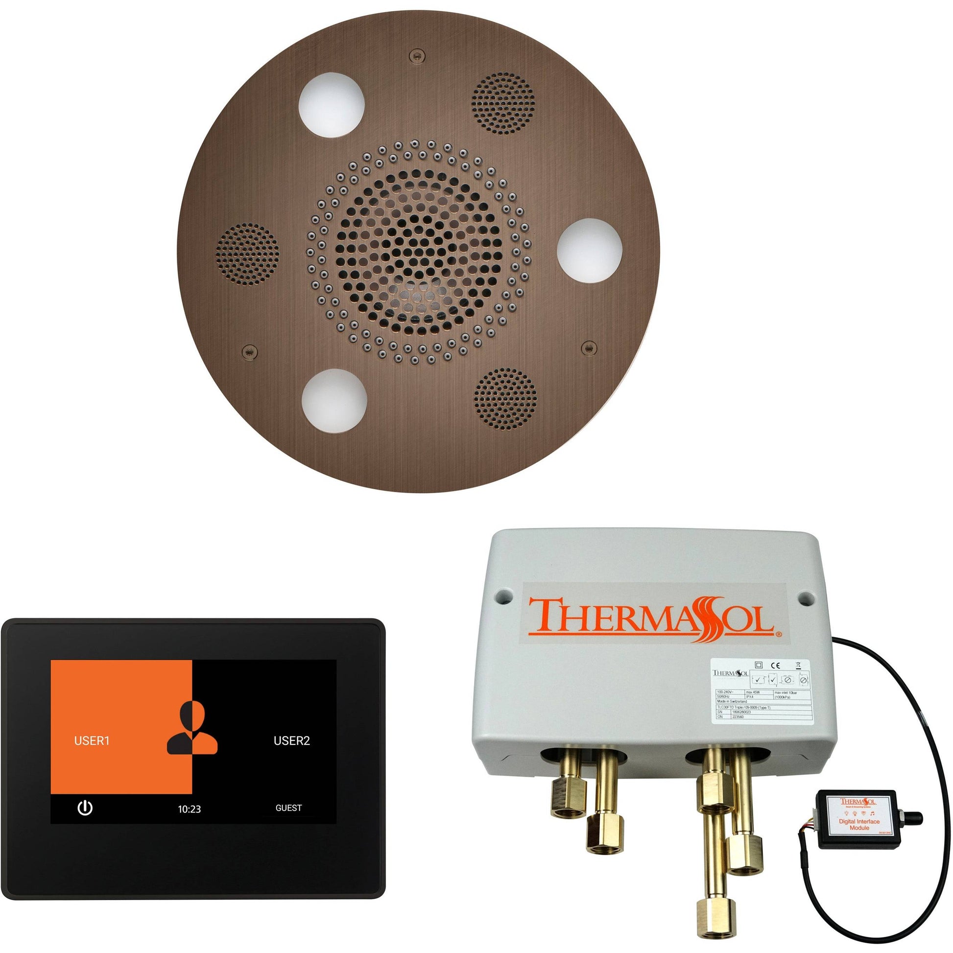 ThermaSol Wellness Shower Package with 7" ThermaTouch Round in Antique Copper Finish Antique Copper / Round / 7" ThermaSol wsp7r-acop.jpg