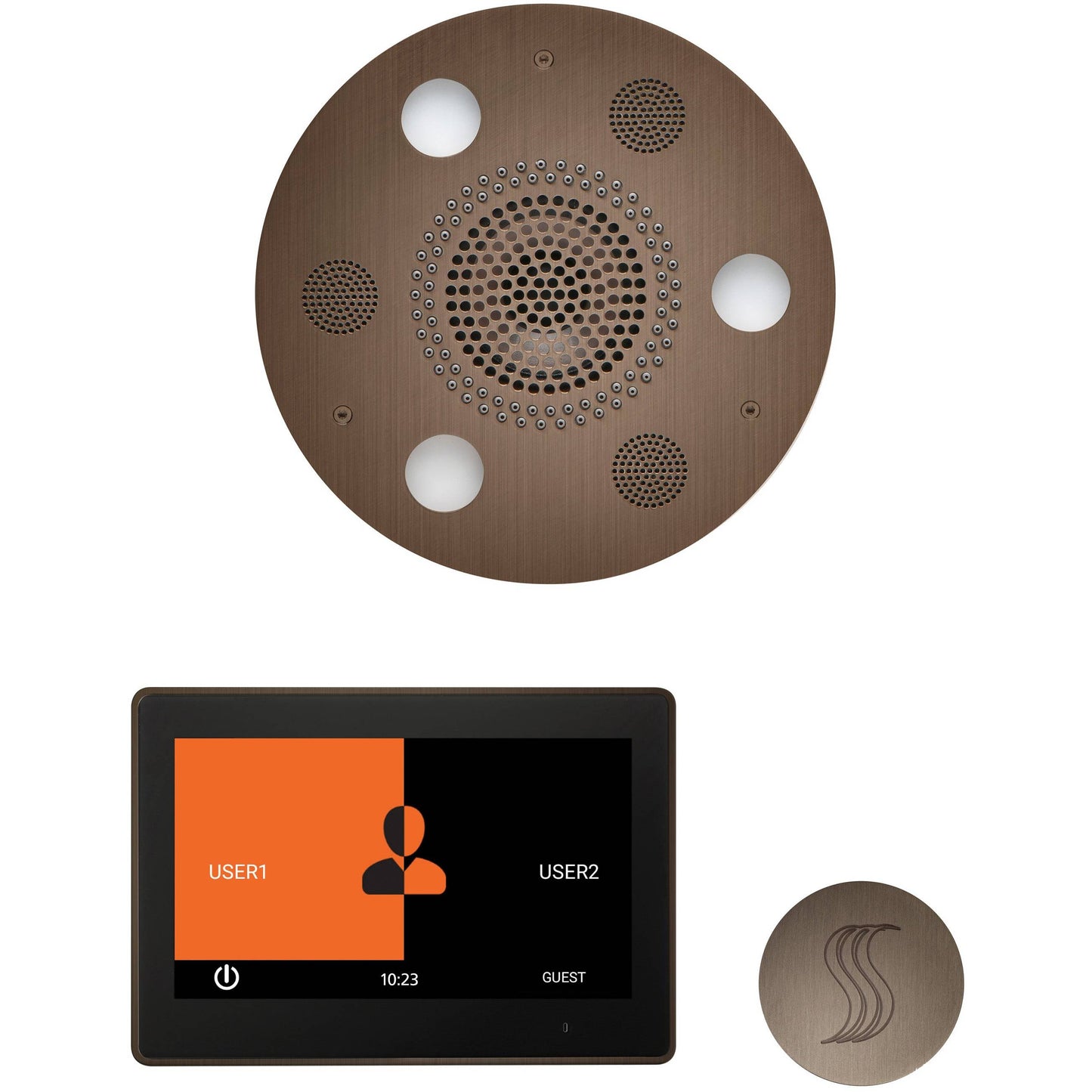 ThermaSol Wellness Steam Package with 10" ThermaTouch Round in Antique Copper Finish Antique Copper / Round / 10" ThermaSol wstp10r-acop.jpg