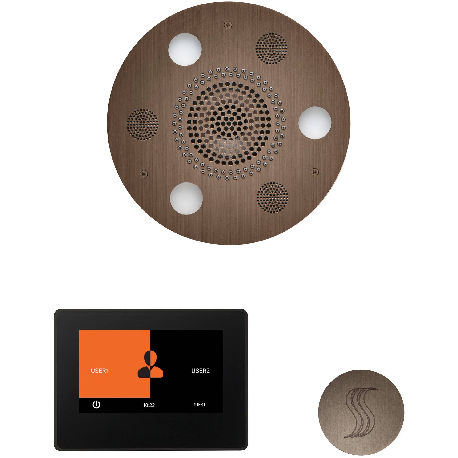 ThermaSol Wellness Steam Package with 7" ThermaTouch Round in Antique Copper Finish Antique Copper / Round / 7" ThermaSol wstp7r-acop.jpg