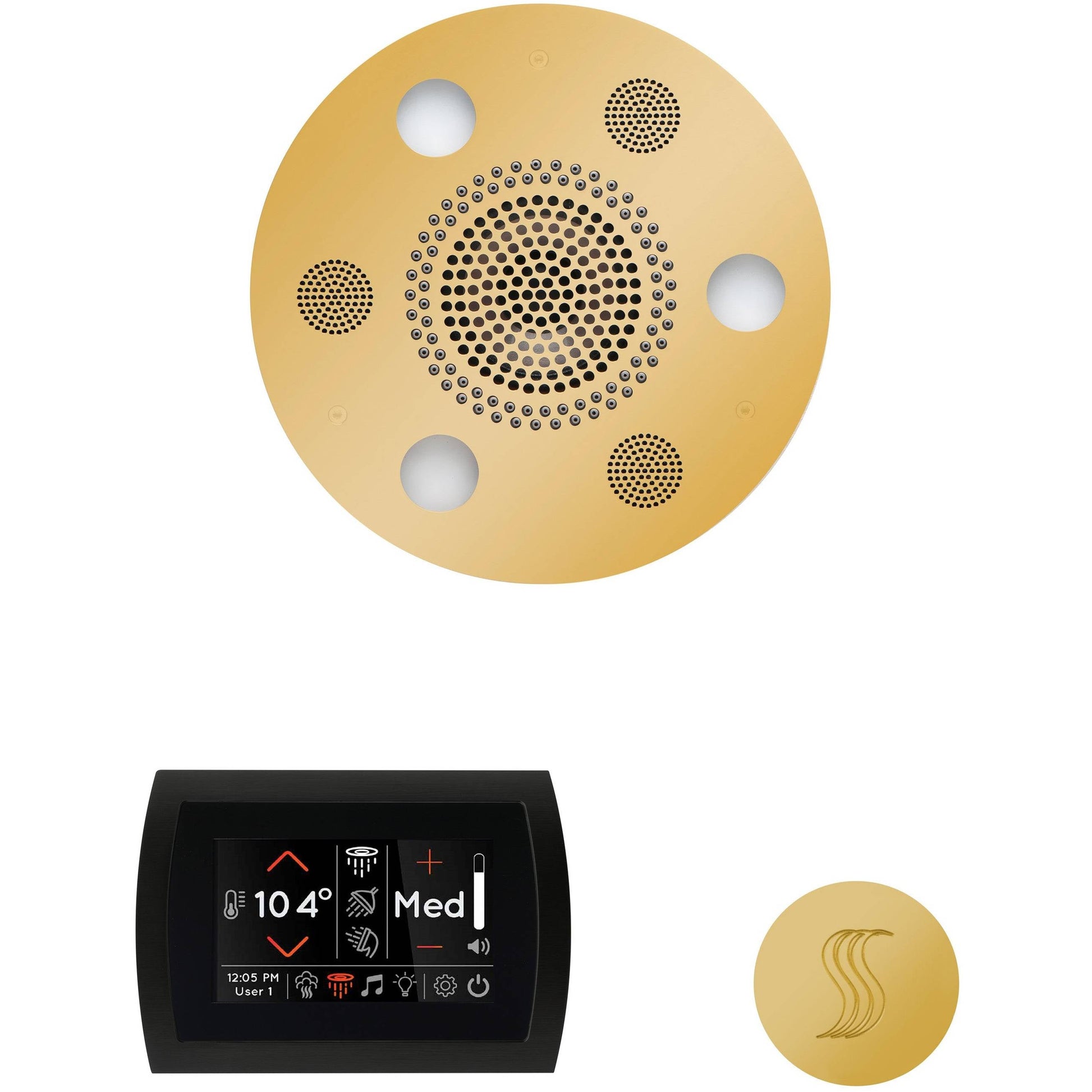 ThermaSol Wellness Steam Package with SignaTouch Round in Polished Gold Finish Polished Gold / Round ThermaSol wstpsr-pg.jpg