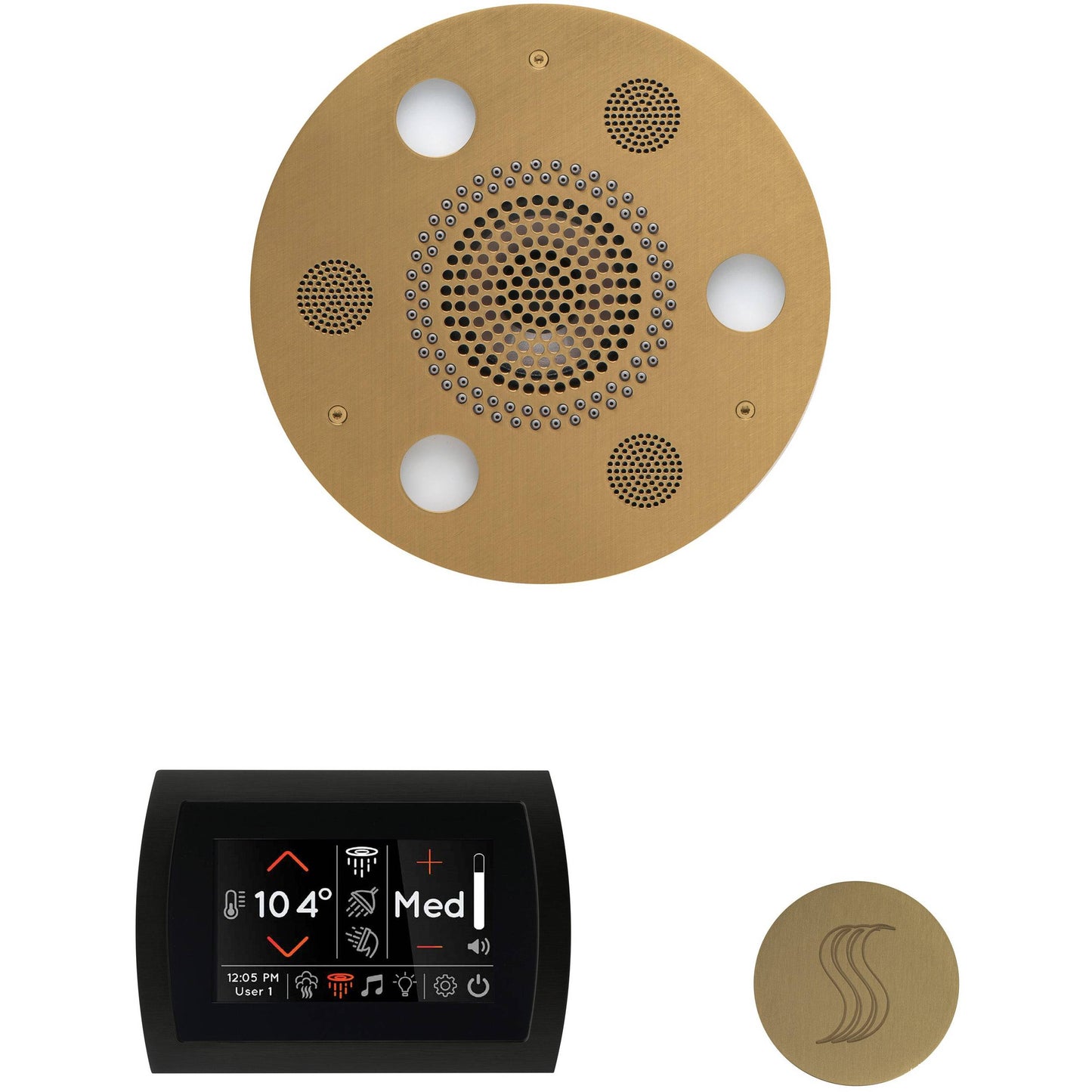 ThermaSol Wellness Steam Package with SignaTouch Round in Satin Brass Finish Satin Brass / Round ThermaSol wstpsr-sb.jpg